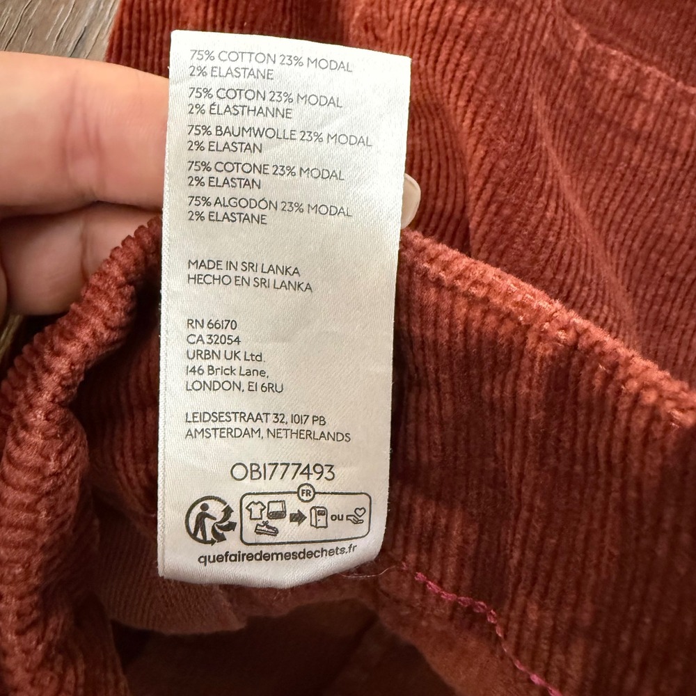 Maeve Anthropologie The Colette Corduroy Wide Leg Pants Rust Orange Size 33 - Picture 5 of 7